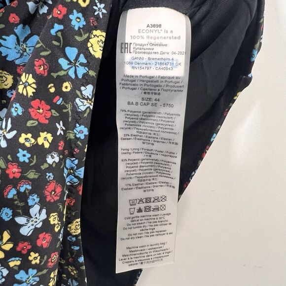 GANNI Swim Suit Women’s 44 One Piece Floral Lace Up Summer Vacation Tropical - Picture 5 of 7